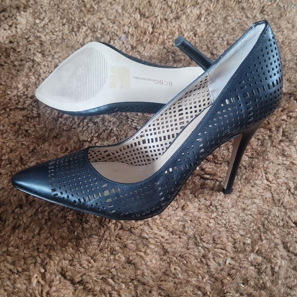 BCBG Odina Leather Mesh Heels - Picture 1 of 4